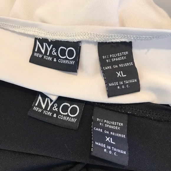 Set of 2 New York & Company Basic Shirts Black Beige Layering Blouse XL - Picture 13 of 15